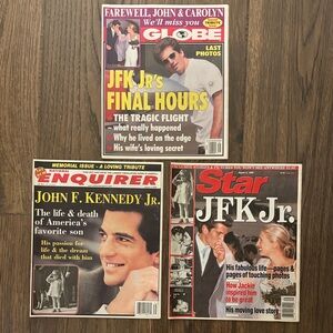 JFK JR & Carolyn Bassett Kennedy Globe, Star, Enquirer Magazines 8/3/1999